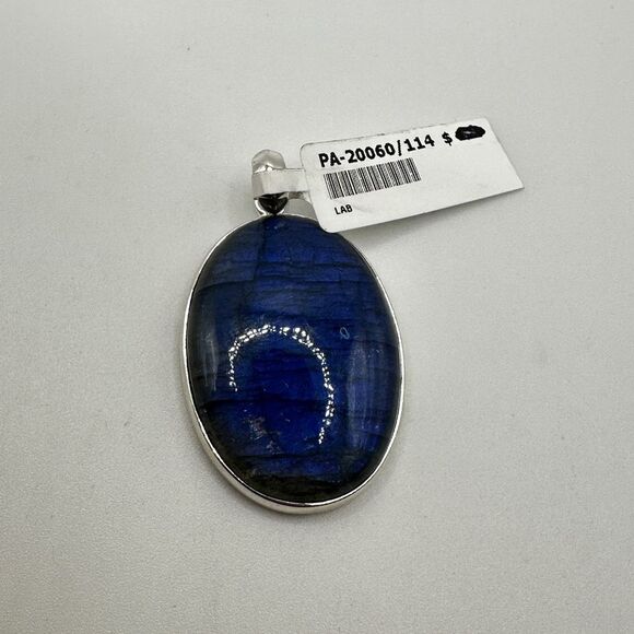 NWOT MONSTER 39x28mm Labradorite in solid sterling silver pendant! - Picture 4 of 9